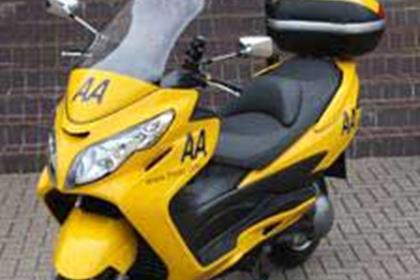 The AA is using Suzuki Burgmans in London, Manchester and Birmingham