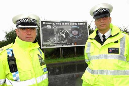 The campaign posters showed an AGV helmet