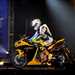 Valentino Rossi rides the new YZF-R1 on stage in Vegas