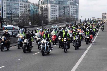 Hundreds turned up for the protest ride