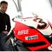 Michael Neeves with Max Biaggi's World Superbike, photo by Ian Jubb