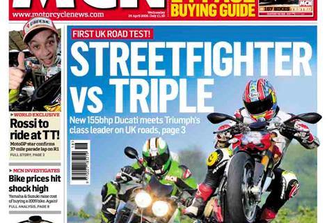 New MCN April 28: Ducati Streetfighter vs Triumph Speed Triple