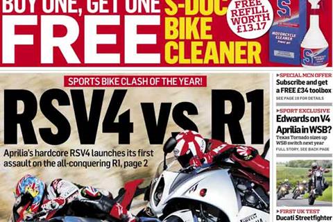 New MCN May 20: Aprilia RSV4 vs Yamaha R1 on the road