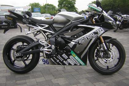 The bike has Team Paul Young race livery and wheels, Alcantara seat, seat cowl and Arrow silencer