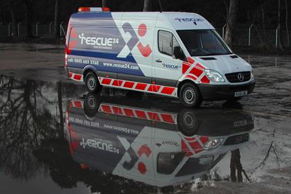 One of the rescue vans