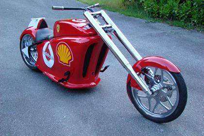 Ferrari-themed Yamaha R1-engined chopper