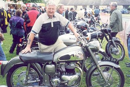 Roy Jennings with his 1958 Norton Dominator