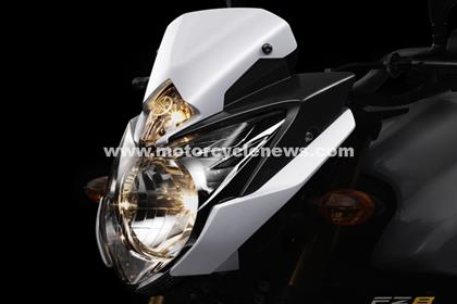 The teaser pic shows the Yamaha FZ8's headlight