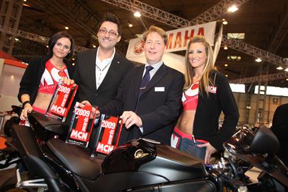 Yamaha's Andy Smith accepts the R1's Bike of the Year award 