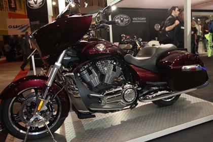 The Victory Cross Roads Bagger won't arrive in the UK until the middle of 2010