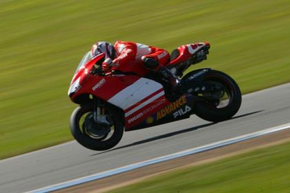 Loris Capirossi’s 2003 990cc Ducati Desmosedici GP3 on which he won the Cataluyna GP