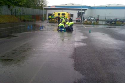 Another rider crashes attempting the new bike test