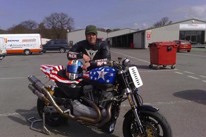 Adam Child has been testing the Harley-Davidson XR1200 race bike