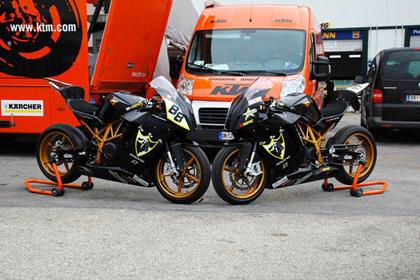 These KTM supermonos were created by the KTM R&D department