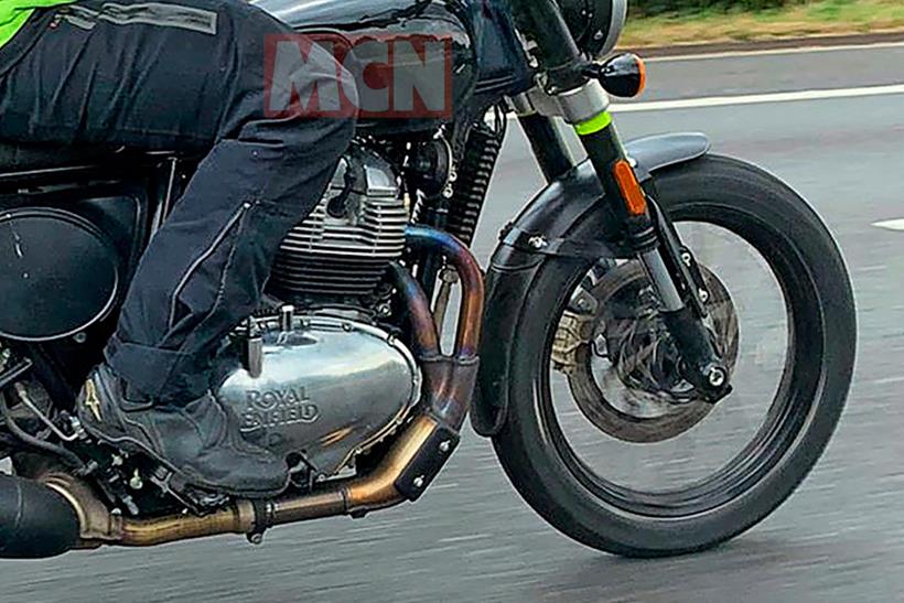 New Royal Enfield 650 Roadster front wheel and engine