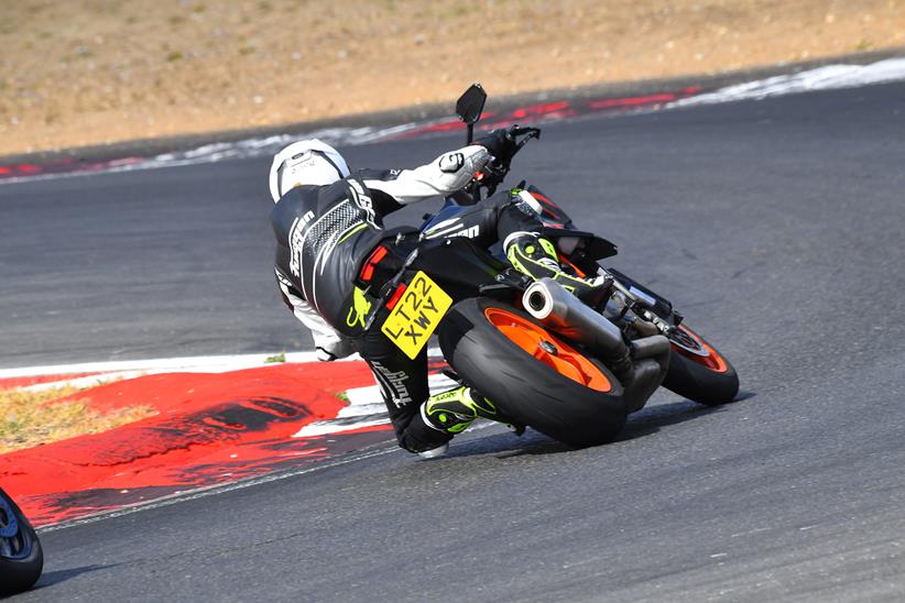 Entering a corner on a trackday at Snetterton