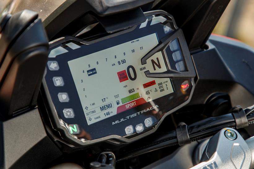 Dashboard shot of the Ducati Multistrada V2