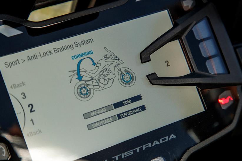 Dashboard shot of the Ducati Multistrada V2