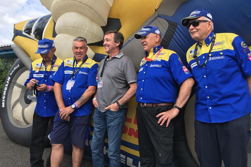 Freddie Spencer with the Michelin inflatable