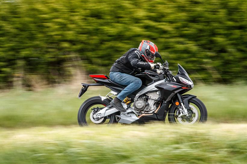 Aprilia Tuono 660 Factory right side on the road