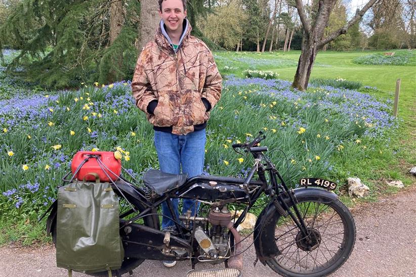 Harry Bott with his 1926 Sunbeam