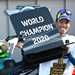 Joan Mir celebrates winning the 2020 MotoGP title