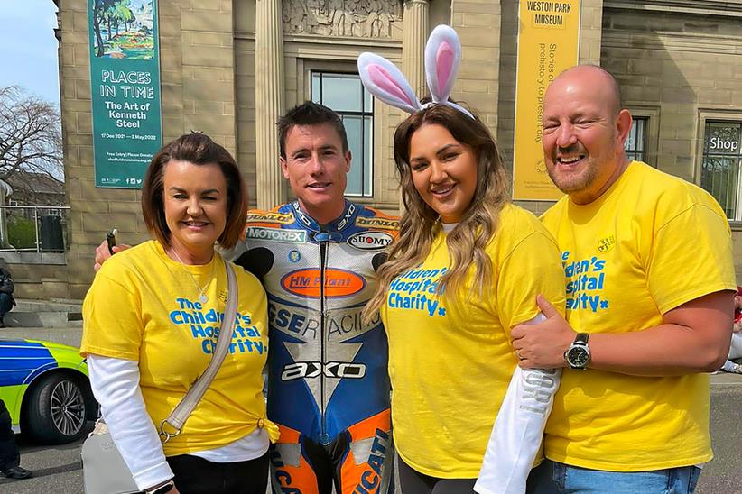 James Toseland in his leathers at the Easter SUnday charity event