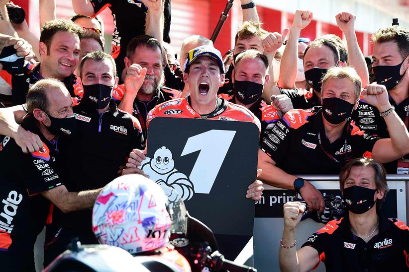 Aleix Espargaro and Aprilia celebrate victory in Argentina