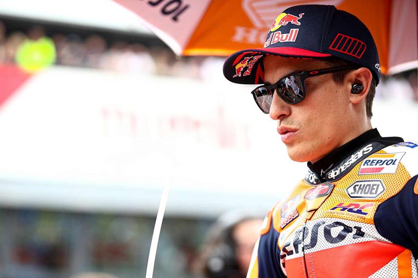 Marc Marquez on the grid at Mugello for his final race before surgery