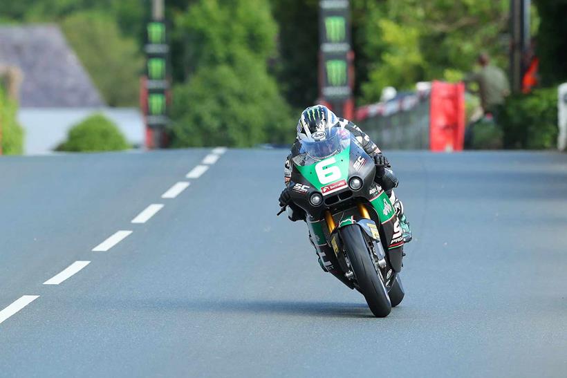 Michael Dunlop at Ballagarey on his 650 Paton/MD Racing Sueprtwin on Friday evening.