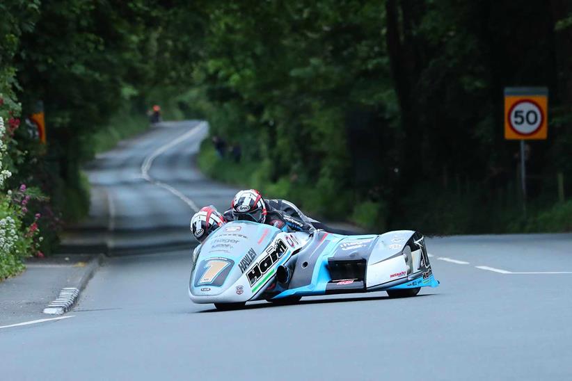 Ben Birchall/Tom Birchall (600 LCR Honda/Haith Honda) at Ballacraine during Tuesday evening’s qualifying session