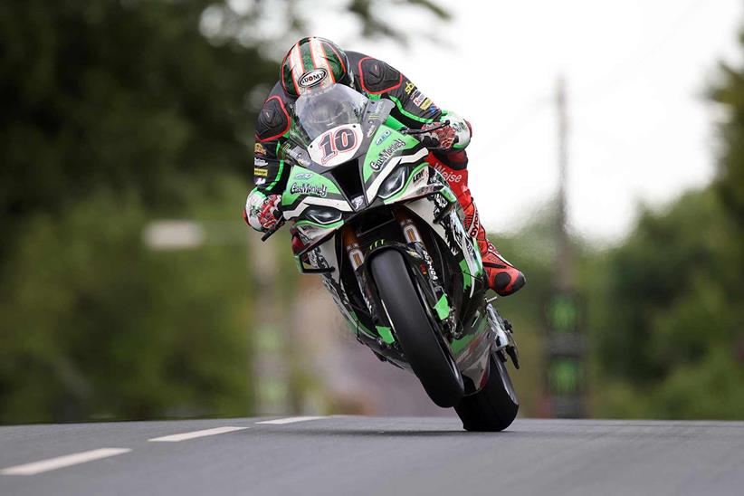 Peter Hickman (Gas Monkey BMW) in action at Ballagery during Friday's final practice session