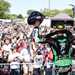 Peter Hickman celebrates with Isle of Man TT fans