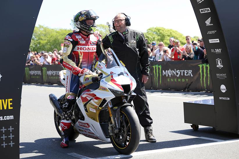 Paul Kermode with John McGuinness at the TT start line