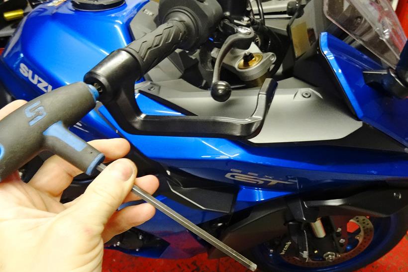 Fitting a motorcycle brake lever guard