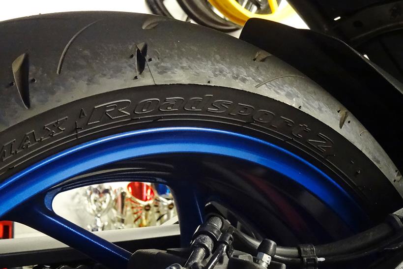 Motorcycle tyre sidewall