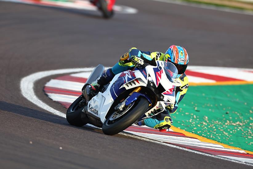 Riding a motorcycle on track