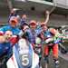 Gino Rea and the F.C.C. TSR Honda France team celebrate third place at Spa (Credit: FIMEWC)