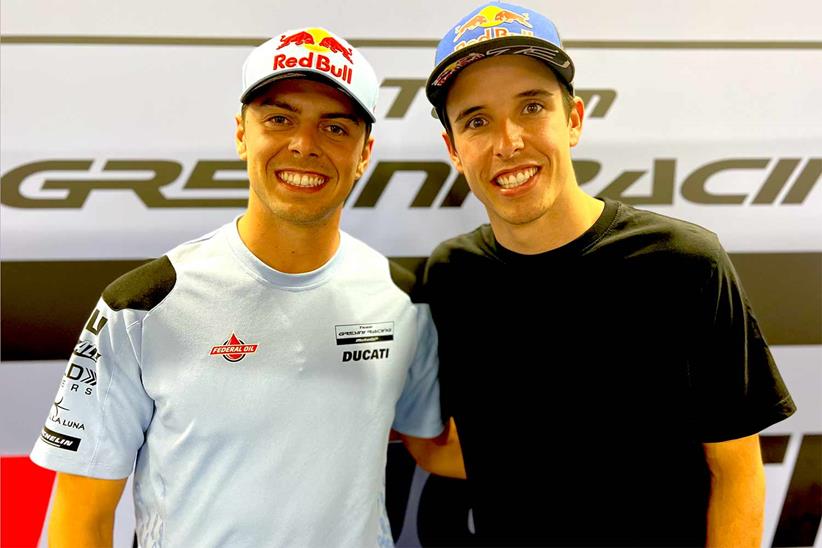 Alex Marquez (right) will race alongside Fabio Di Giannantonio (left) at Gresini next year