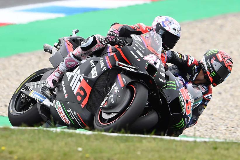 Fabio Quartararo collides with Aleix Espargaro at turn five (Assen)