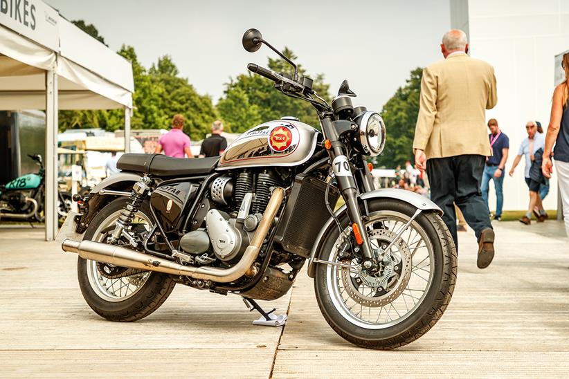 BSA Gold Star on side stand at Goodwood Festival of Speed