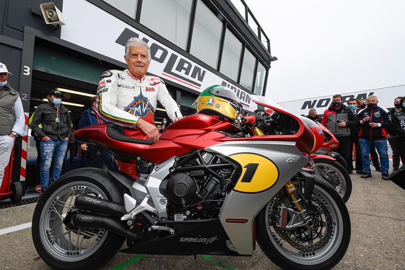 Giacomo Agostini with an MV Agusta Superveloce Ago