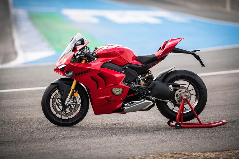 A side view of the 2023 Ducati Panigale V4S