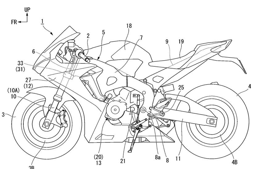 Honda Fireblade patent drawing