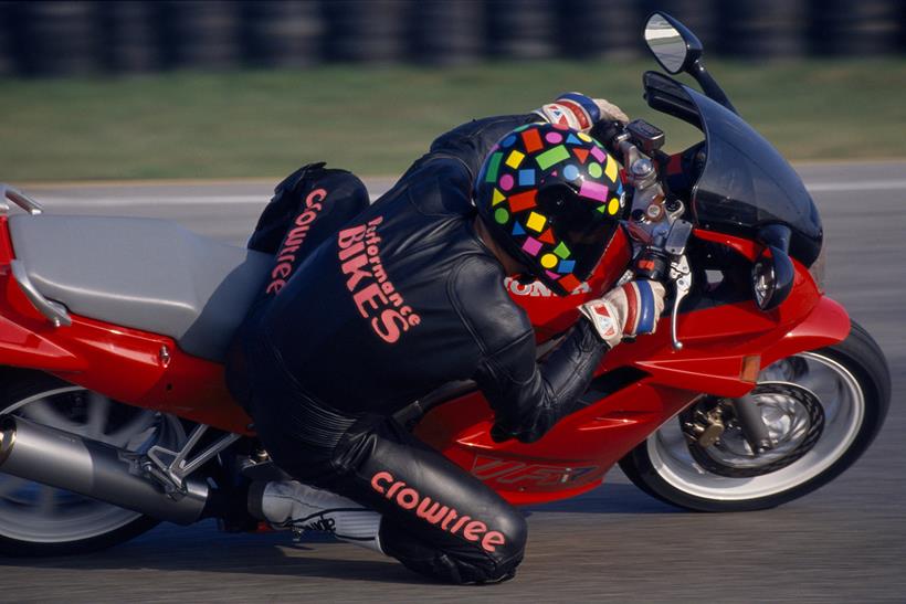 crowtree leathers on a riding motocyclist