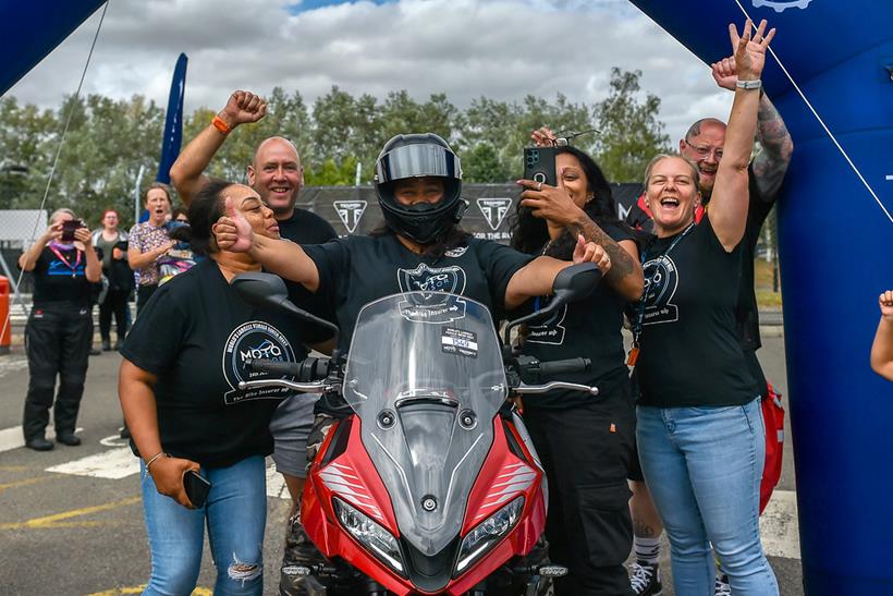 Participants at the largest female biker meet-up