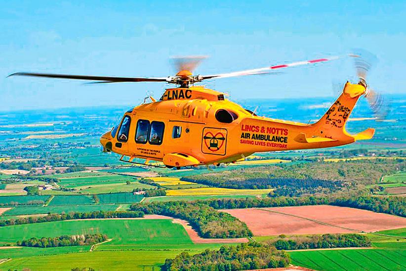 Lincs and notts air ambulance in the air