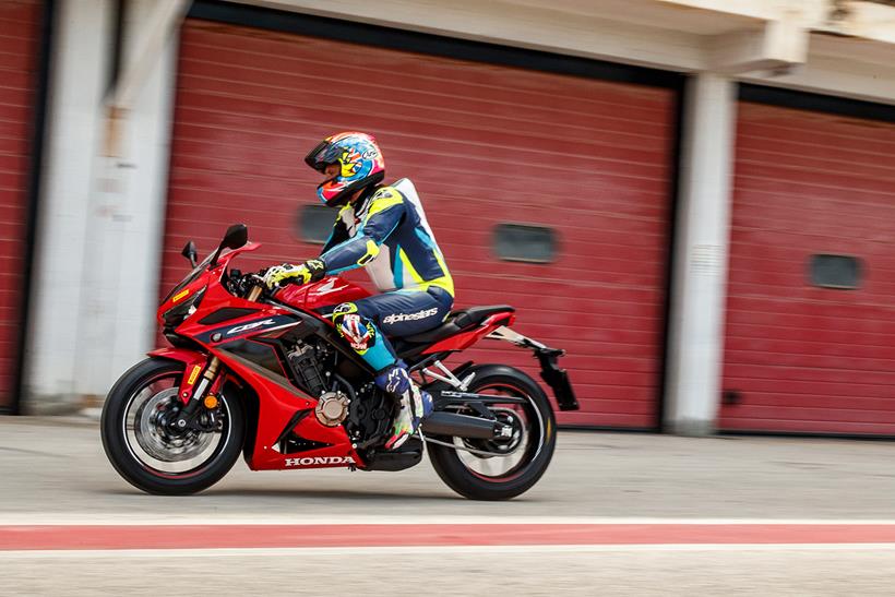 Michael Neeves takes a Honda CBR650R on track