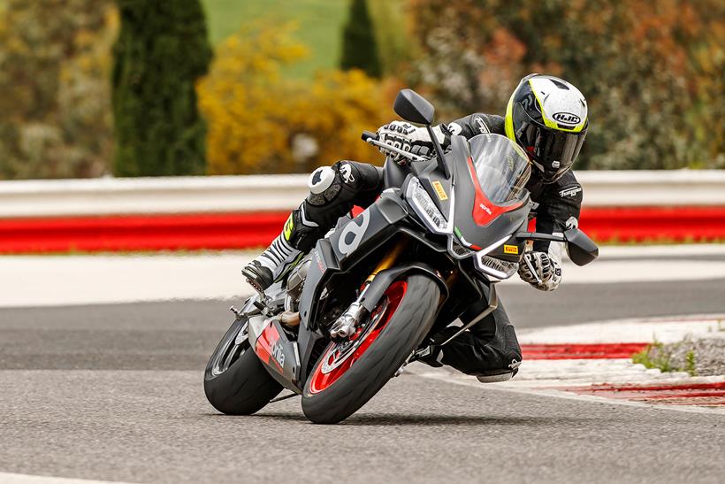 Dan Sutherland rides an Aprilia RS 6660 on track in Sicily