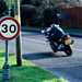 Motorbike enters 30mph zone
